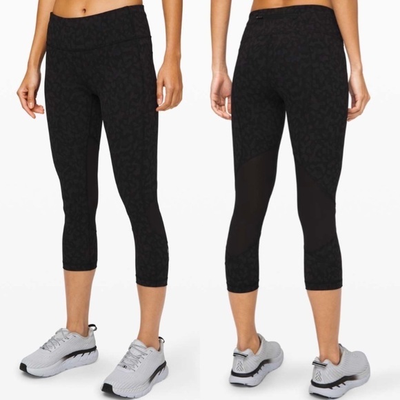 lululemon athletica Pants - Lululemon Pace Rival Crop *22" Formation Camo Deep Coal Multi / Black